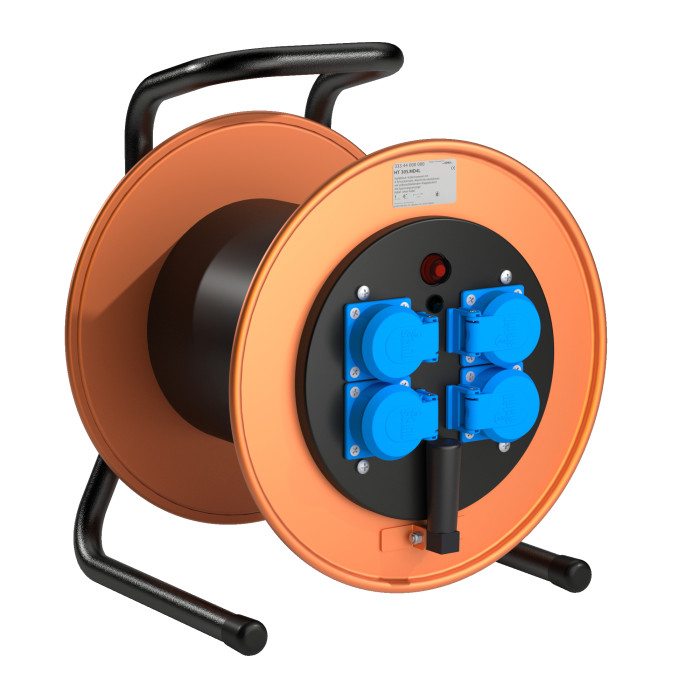 Кабельна котушка металева 4xSchuko+power indicator