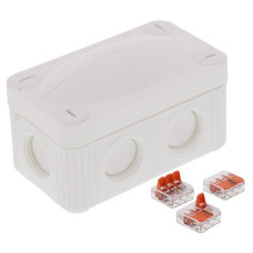 Розподільна коробка COMBI 206 WH / 3xWAGO 221-413 85x49x51мм, RAL 9001, з клемами 3x WAGO 221-413