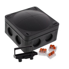 Розподільна коробка COMBI 308 BK / 3-221-413 85x85x51мм, RAL 9005, включно з клемною колодкою WAGO