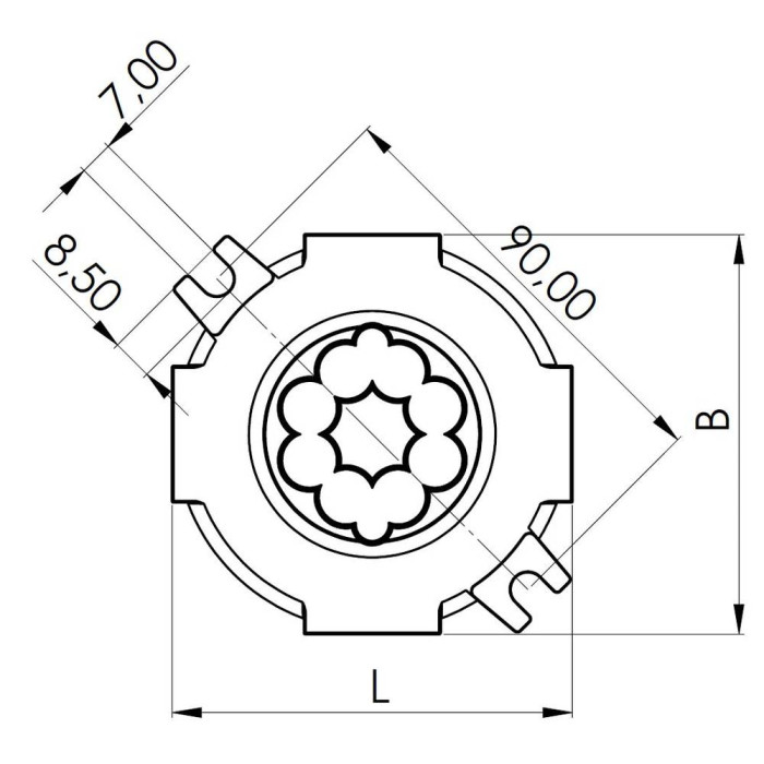 Розподільна коробка COMBI 304 / 3-221-413 WH кругла Ø 82 x 57мм, RAL 9001, включно з клемами WAGO