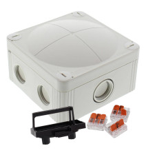 Розподільна коробка COMBI 407 LG / 3-221-413 95x95x60мм, RAL 7035, включно з клемною колодкою WAGO