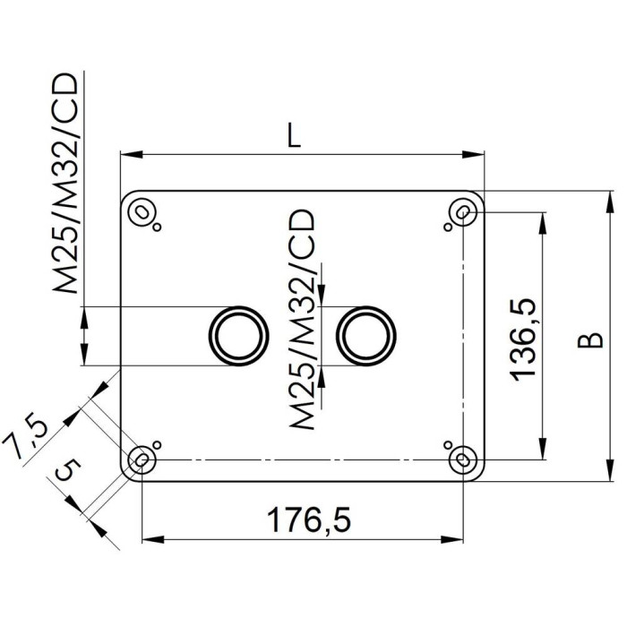 Розподільна коробка COMBI 1610 WH 200x160x94мм, polycarbonate, RAL 9001