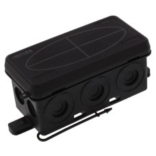 Розподільна коробка KA 006/5 BK 86x44x41мм, RAL 9005, включно з клемною колодкою