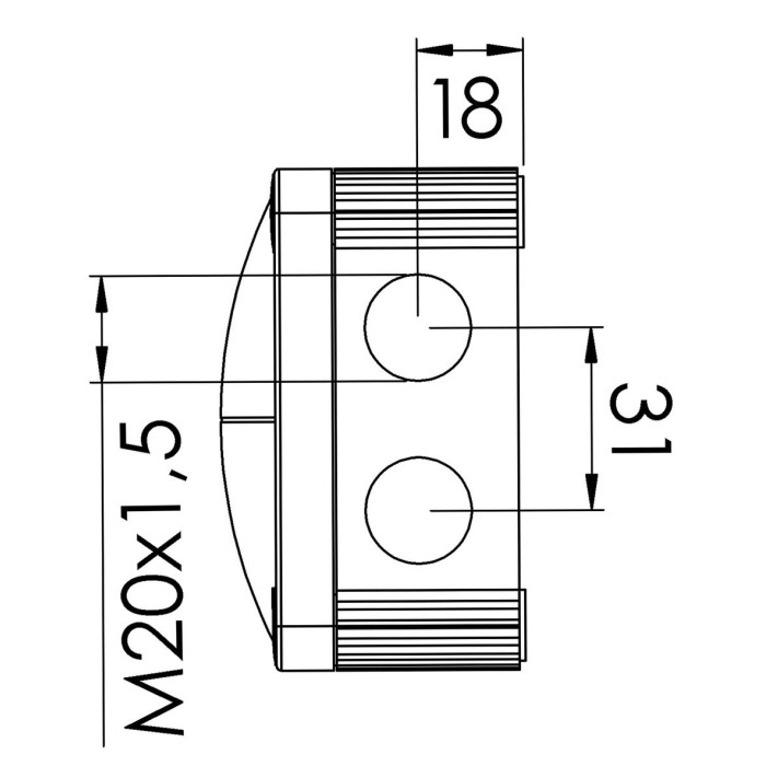 Розподільна коробка COMBI 308 BK / 3-221-413 85x85x51мм, RAL 9005, включно з клемною колодкою WAGO